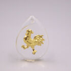  Fine Gold Foil & Crystal Pendant Woman's Zodiac Rooster Pendant Gift