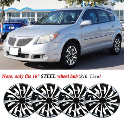 Para 2003-2010 Pontiac Vibe 16" aro de roda de aço 4 peças tampas de cubo ABS tampa de calotas - Imagem 1 de 4
