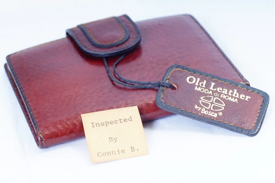 Cartera de cuero antigua Bosca vintage para hombre Moda Di Roma Italia Foto 1 de 4