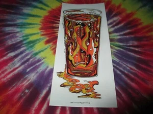 BEER PSYCHEDELIC DRAFT LAGER IPA GLASS DECAL BUMPER STICKER 3" x 7"-2011-NEW - Imagen 1 de 2