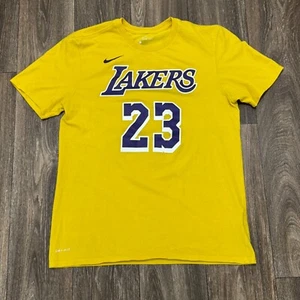 Los Angeles Lakers Lebron James Nike Jersey Shirt Men's Large Yellow Dri-Fit NBA - Picture 1 of 11