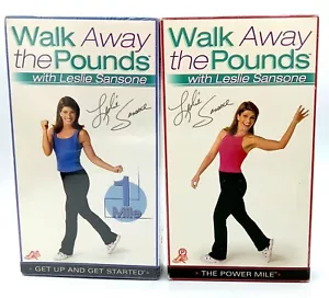 Walk Away the Pounds VHS Leslie Sansone 1 Mile (Sealed) & The Power Mile (Used) - Imagen 1 de 2