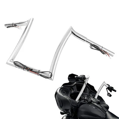 12'' Rise Pre-Wred Ape Hanger Handlebar For Harley Road Glide Limited 2020-2024 - Imagem 1 de 4