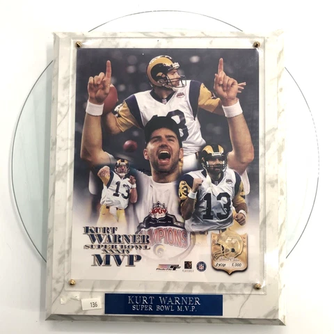 Kurt Warner #13 St Louis Rams Photo Plaque LE 3410 NFL Wall Hanging 10x13 *FLAW Cover