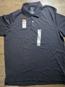 St John Bay Black Polo Short Sleeve Size Large Essential Super soft Comfort Flex - Picture 1 of 4