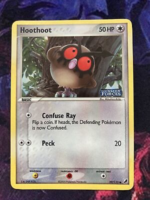 Hoothoot Reverse Holo - EX Unseen Forces 59/115 - Common Pokemon Card - NM Condi