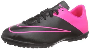 Nike JR Mercurial Victory V TF Turf Black/Pink Futsal Soccer Shoes Kid Boy 2.5y - Picture 1 of 1