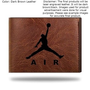 Custom Engraved AIR JORDAN JUMPMAN Leather Bifold Wallet - 3 Color Choices