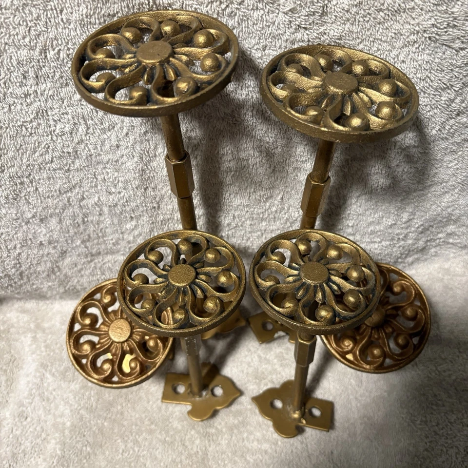 Antique Drapery Rod Co. Medallion Curtain Tieback Set of 6, Gold 2 Sm 2 Md 2 Lrg - Image 1 of 4