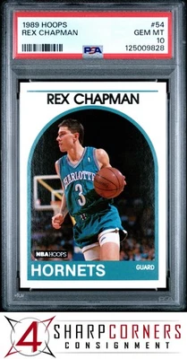 Hoops #54 1989 Rex Chapman RC Hornets PSA 10 Foto 1 de 3