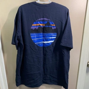 NWT Patagonia Men's Navy Blue Skyline Stencil Circle Graphic Tee T-shirt Size XL - Picture 1 of 6