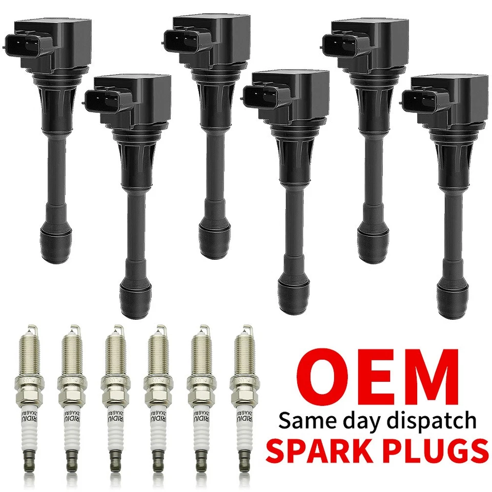 6X Bobina de encendido + 6X Bujía para Nissan Máxima V6 2009-2019 3,5L UF550 C1670 Foto 1 de 4