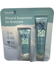 Blue Lizard Mineral Sunscreen Sensitive SPF 50 Twin Pack (5fl oz and 3fl oz) - Picture 1 of 2
