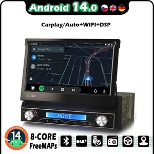Android 14 8-Core Universal 1 Din Autoradio CarPlay GPS Wifi DSP IPS DAB+BT 5.0 - Foto 1 di 13