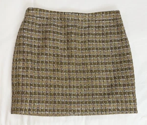 J.CREW Factory Damen Metallic Gold/Silber Struktur Tweed Minirock, Größe 6 - Bild 1 von 12