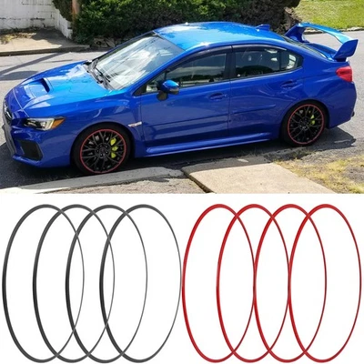 For Subaru Impreza WRX STI 4PCS Wheel Rim Protector Guards Hub Rim Ring Aluminum - Image 1 of 4