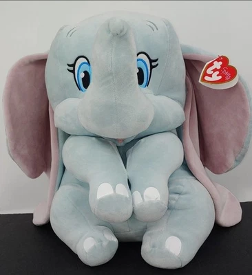 TY Beanie Buddy DUMBO el Elefante Disney GRANDE 16" Brillante Nuevo con Etiquetas Foto 1 de 4