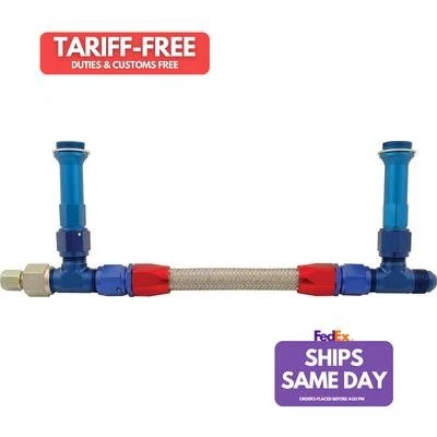 Allstar ALL26156, Kit Blue Aluminum Fuel Line Kit 9-5/16In Std Holley Performanc - Image 1 of 4