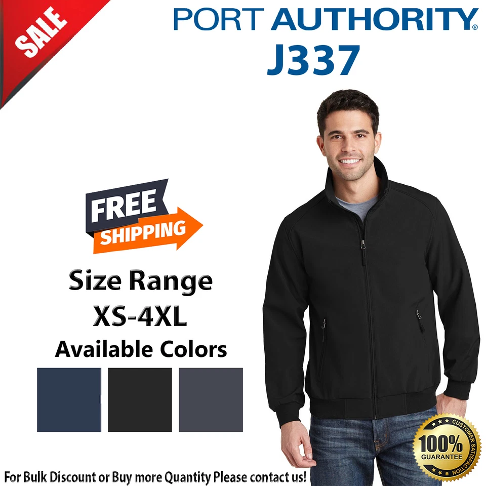 Port Authority Mens Long Sleeve Zippered Winter Soft Shell Bomber Jacket J337 - Image 1 of 1