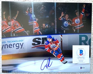 FOTO FIRMADA POR CONNOR MCDAVID 11X14 EDMONTON OILERS NHL EQUIPO DE HOCKEY CANADÁ BAS! - Imagen 1 de 1