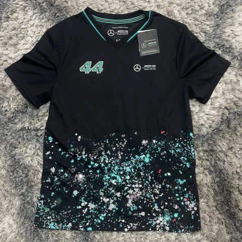 Mercedes-Benz AMG Petronas T-Shirt F1 #44 Lewis Hamilton Jersey Mens Size Medium Cover