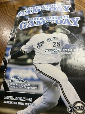 Milwaukee Brewers-Prince Fielder..2007 Game Day Programs vs Arizona Diamondbacks - Image 1 of 4