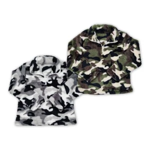 Winter Warm Clothing Baby Boys Girls Camouflage 1/4 Zipper Sherpa Pullover Top - Picture 1 of 7