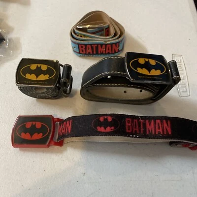Two 1964 Batman Lee Jeans Belts/one Black & Red & One 1991 Colorful Batman Belt. - Image 1 of 4