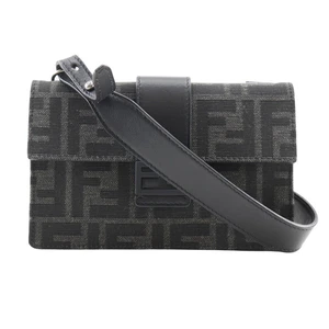 FENDI Marsupio Baguette Shoulder Bag 7M0295 3WAY clutch black Nylon canvas... - Picture 1 of 12