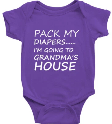 Детский боди цельная одежда подарок упаковка мои подгузники я собираюсь бабушки дом - Изображение 1 из 2