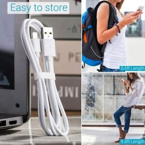 For Samsung Galaxy S8 S9 S8+ S9+ S10 3M Long USB TYPE C Charger Lead Cable White