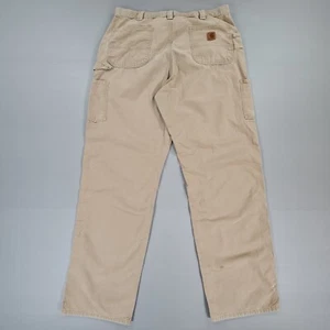 Carhartt Herren Hose Beige W40 L36 Carpenter Loose Original Fit Pants B151 DKH - Bild 1 von 10
