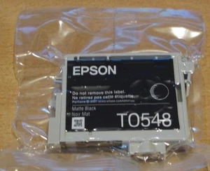 GENUINE EPSON T0548 Matte Black cartridge FROG vacuum sealed ink for R800 R1800 - Picture 1 of 3