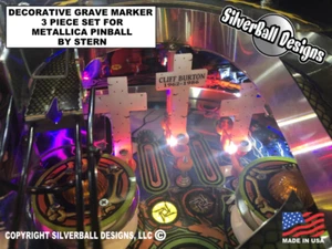 METALLICA Pinball Marcador de Tumba Decorativo CLIFF BURTON Acrílico Plástico Set Stern - Imagen 1 de 3