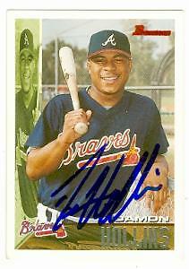 Damon Hollins autographed baseball card (Atlanta Braves) 1995 Topps Bowman #10