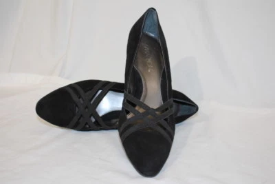 Tacones de cuña MARKON de cuero negro "correas" QUARRY para mujer talla 9,5 M-B99 Foto 1 de 4