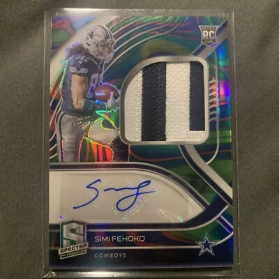 Simi Fehoko Spectra RPA Marble Neon Parallel to 4, #3/4, Dallas Cowboys Rookie - Image 1 of 2