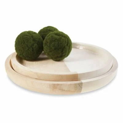 Mudpie - Paulownia Round Tray Set - 40700247 - Image 1 of 2