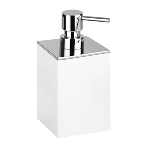 Dispensador de jabón MAXIMA poliresina latón cromo blanco para baño y cocina >> independiente - Imagen 1 de 6