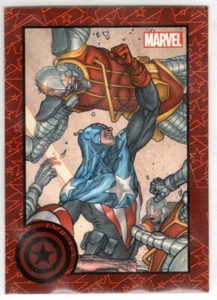 MARVEL UNIVERSE 2014 GREATEST BATTLES EXPANSION RED PARALLEL 107 CAPTAIN AMERICA - Picture 1 of 2