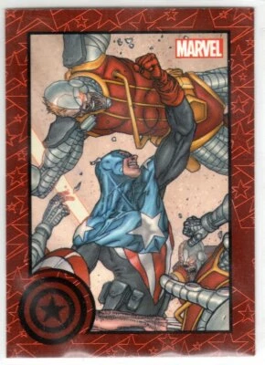 MARVEL UNIVERSE 2014 GREATEST BATTLES EXPANSION RED PARALLEL 107 CAPTAIN AMERICA - Image 1 of 2
