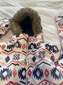 ROXY Snowboard Ski Jacket Girls Size 16 2XL Faux Fur Hood Detach Dry Flight 10K - Picture 1 of 15