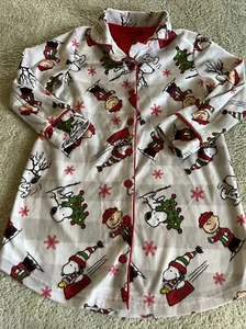 Camisón de Navidad Peanuts Niñas Gris Blanco Rojo Snoopy Charlie Marrón XS 3-4 - Imagen 1 de 8
