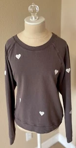 BLANK PAIGE MUJER Bordado Corazón San Valentín Corazones Sudadera L Moca - Imagen 1 de 6