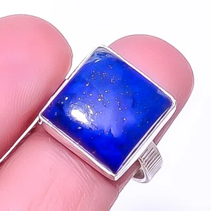Lapis Lazuli - Afghanistan 925 Sterling Silver Jewelry Ring s.8 T930 - Picture 1 of 1