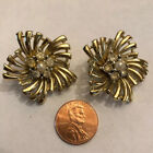 Vintage Clip Earrings Rhinestone / Pearl Clip Back Star