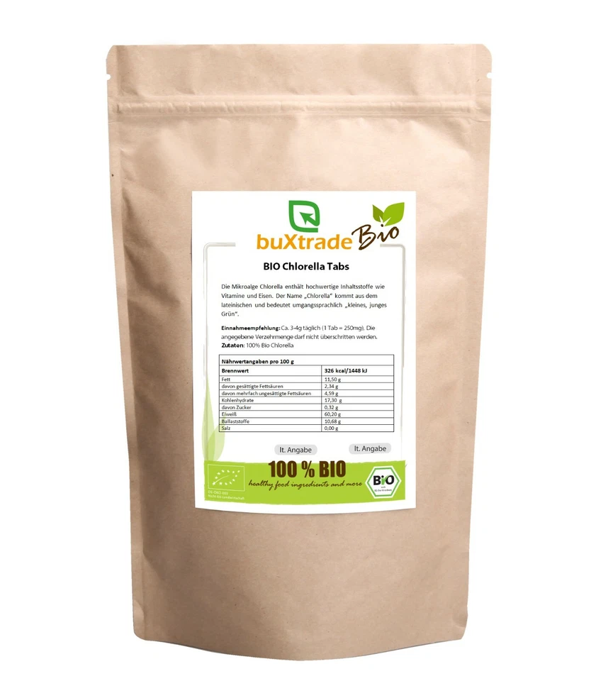 BIO Chlorella Tabs | reich an Mineralstoffen | Chlorella | Organic | Alge - Bild 1 von 1