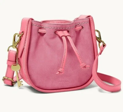 Fossil Palmer Pink Leather Suede Crossbody Shoulder Belt Bag ZB6501692 NWT FS - Image 1 of 4