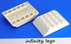 2 LEGO White Slope 4 x 6 (45°) Double Wedge Roof Train 32083 3222 - Picture 1 of 1