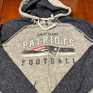 New England Patriots Full Zip Gray and Blue Hoodie women’s large - Picture 1 of 6
